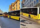 İETT otobüsü çöken yola saplandı