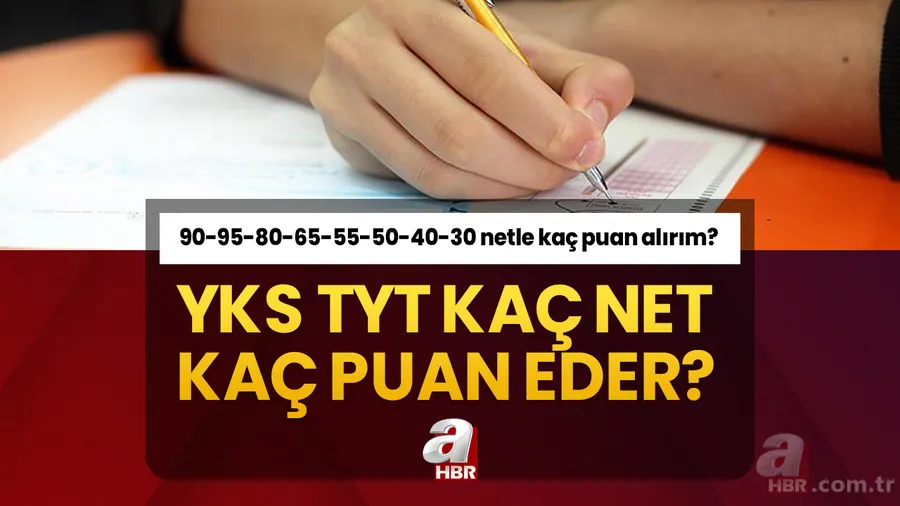 YKS TYT kaç net kaç puan eder? 90-95-80-65-55-50-40-30 netle kaç puan alırım? TYT 200-250-300-325-350-400-450 puan hesaplama... 1