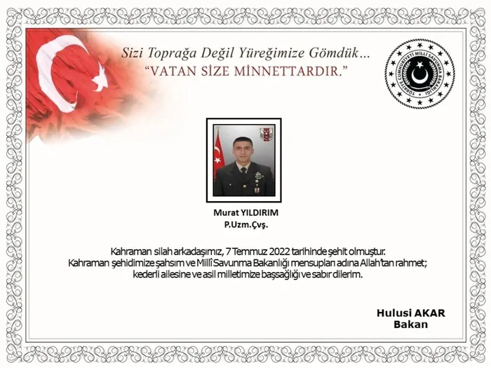 Son dakika: Pençe-Kilit Operasyonu'nda Piyade Uzman Çavuş Murat Yıldırım şehit oldu - 2
