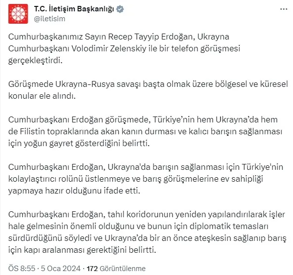 baskan-erdogandan-pes-pese-diplomasi-trafigi-1704477482964.jpg Başkan Erdoğan'dan peş peşe diplomasi trafiği! Ukrayna ve Somalili mevkidaşları ile görüştü - 1