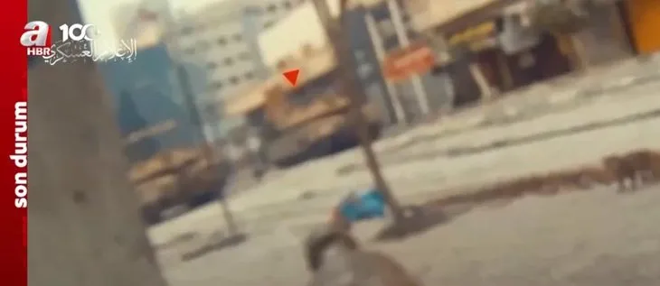 Eliyle tanka patlayıcı yerleştirip katil İsrail’in tankını böyle imha etti! Cephe hattından sıcak görüntüler