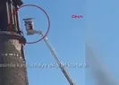 11.5 metre yükseklikte ayağını burktu itfaiye ekibi indirdi