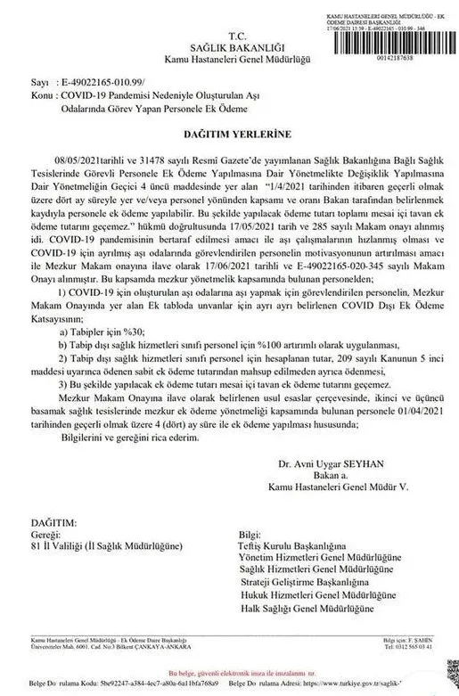 Son dakika: Sağlık Bakanlığı'ndan Kovid-19 aşısı yapan personele ek ödeme kararı! - 3
