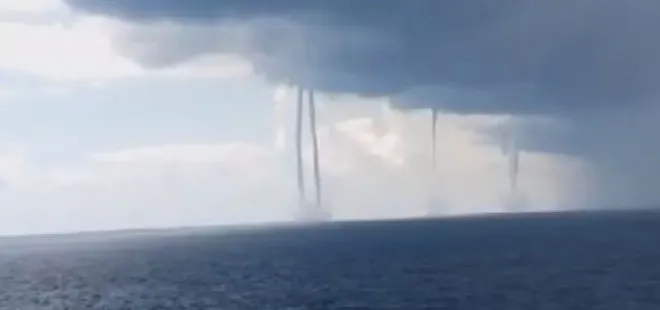 Akdeniz'de oluşan hortum görüntülendi