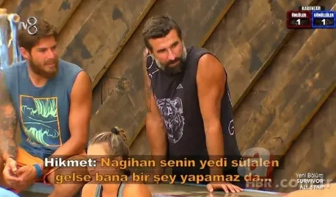Survivor'da Nagihan ve Hikmet birbirine girdi! Nagihan açtı ağzını yumdu gözünü! Acun Ilıcalı: Bir saniye tereddüt etmem gerekeni yaparım 4