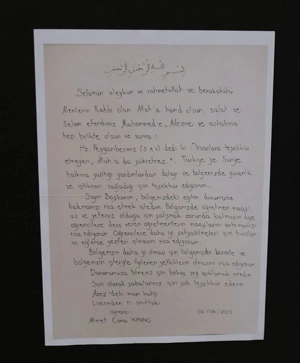 Suriyeli çocuklardan Başkan Erdoğan’a mektup