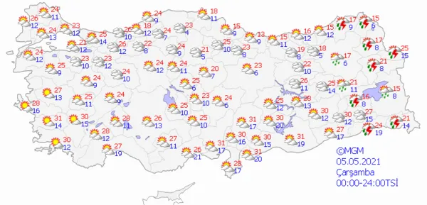 1620056434341.png Meteoroloji'den son dakika sağanak yağış uyarısı! Sıcaklıklar yarın düşüyor! İstanbul Ankara İzmir hava durumu - 4