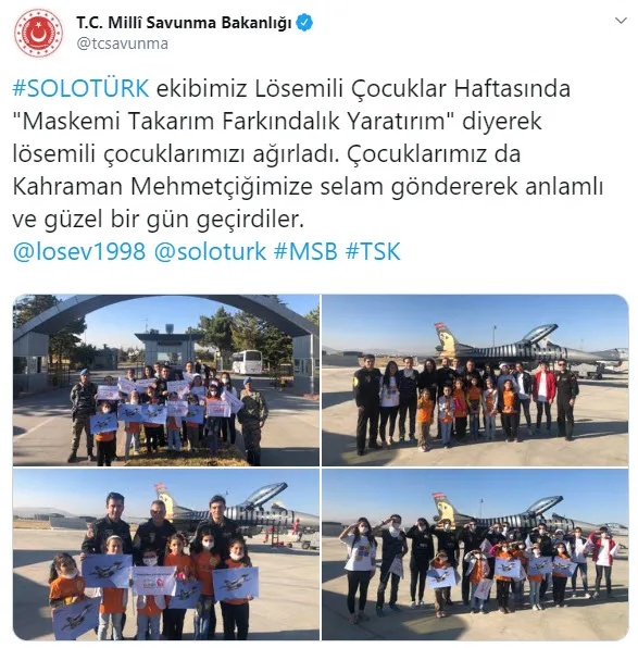 Lösemili çocuklardan Türk askerine selam