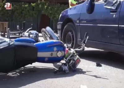 Motosiklet ile otomobil çarpıştı: 2 yaralı