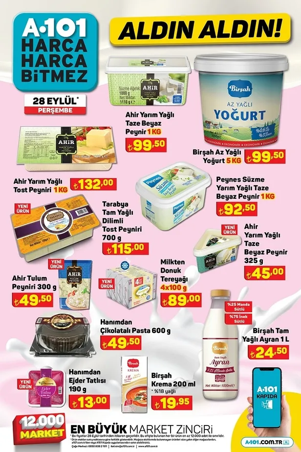 29 Eylül A101 aktüel ürünler kataloğu yayınladı: A101’de 5LT sıvı yağ 149 TL, 1KG tost peyniri 132 TL, 6KG bulaşık deterjanı 89 TL, 1KG beyaz peynir 92 TL’ye satılıyor - 13