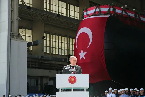 Son dakika: Başkan Erdoğan'dan Hızırreis Denizaltısı Havuza Çekme ve Selmanreis Denizaltısı İlk Kaynak Töreni'nde önemli açıklamalar - 8