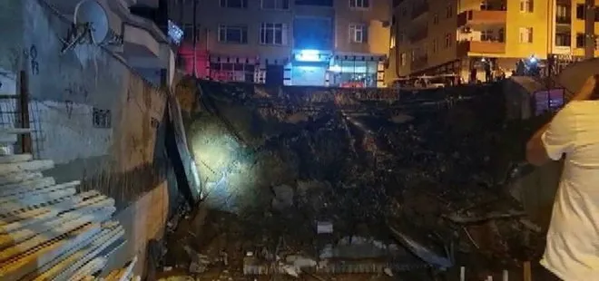 Üsküdar’da gece saatlerinde korkutan olay! İstinat duvarı çöktü