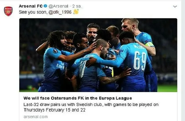 Östersunds, Arsenal'a gönderme ile cevap verdi - 1