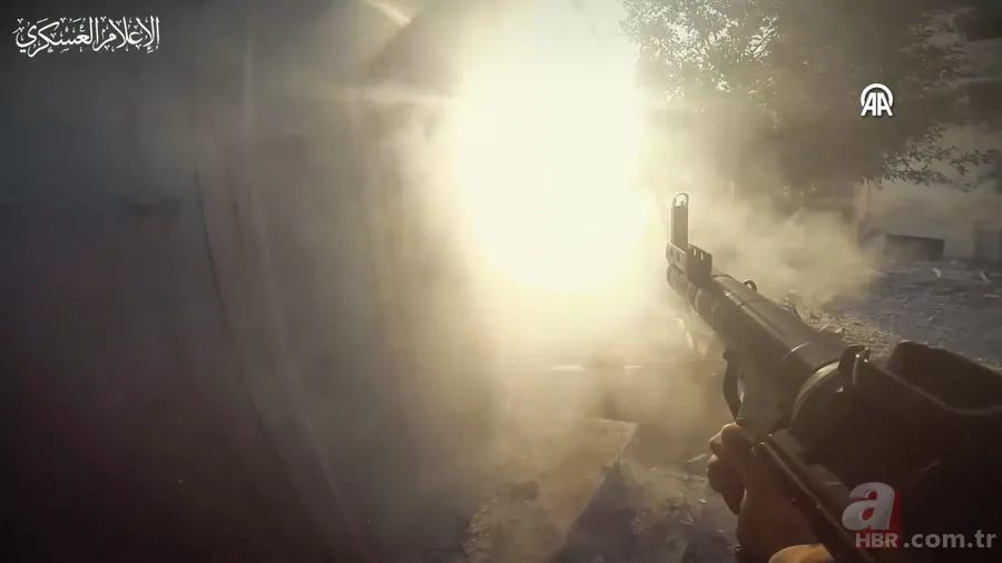 El Kudüs Tugayları Gazze'de katil İsrail'in tankını böyle imha etti! Cephe hattından sıcak görüntüler 20