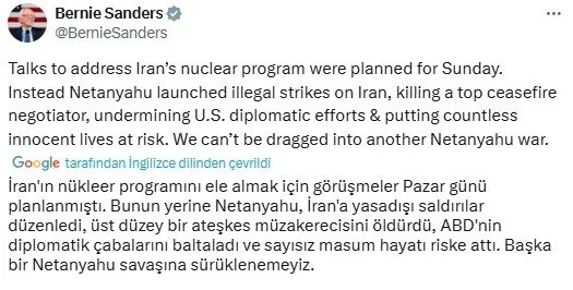 TRUMP KARŞITI ABD’Lİ SENATÖRDEN İSRAİL’E TEPKİ: BAŞKA BİR NETANYAHU SAVAŞINA SÜRÜKLENEMEYİZ