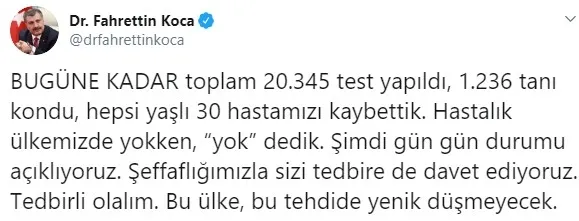 Son dakika: Sağlık Bakanı Fahrettin Koca koronavirüste yeni vaka sayısını açıkladı | 22 Mart Pazar - 2