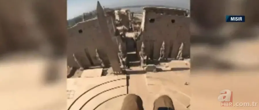 Mısır piramitlerinin üzerinde nefes kesen uçuş! Ölümden döndüğü an yürekleri ağza getirdi 6