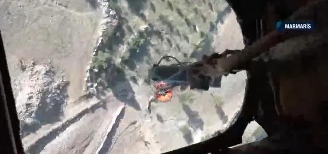 A Haber yangın söndürme helikopterinde! Çalışmalar günün ilk ışıklarıyla başladı