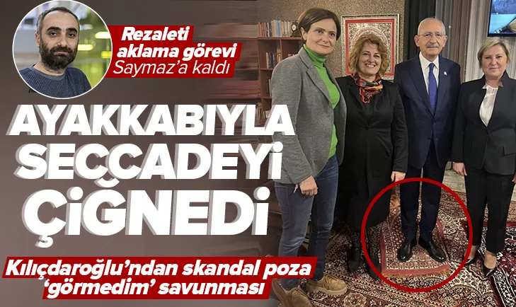 Kılıçdaroğlu seccadeye basarak poz verdi