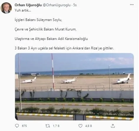 1626553919236.jpg CHP İstanbul Milletvekili Mehmet Bekaroğlu "Üç bakan Rize'ye üç ayrı uçakla gitti" yalanına ortak oldu: Paylaşımı silmesine rağmen özür dilemedi - 5