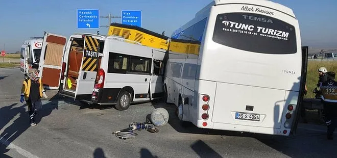 Tekirdağ’da feci kaza! 18 işçi yaralandı