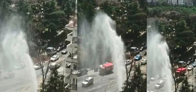 Son dakika: Kadıköy’de çalışma sırasında İSKİ’ye ait su borusu patladı