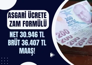 Asgari ücrette 2026 Ocak formülü tamam: Net 30.946 TL-Brüt 36.407 TL maaş! İşte kalem kalem zamlı oranlar…