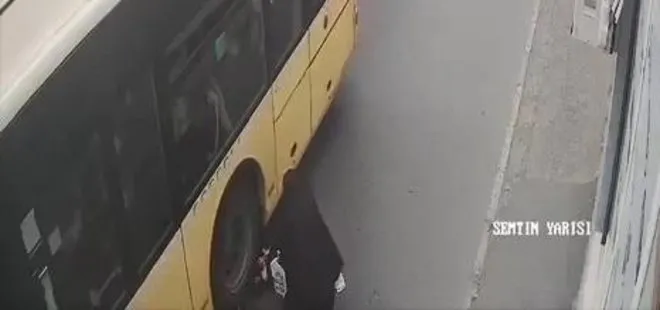 Beykoz’da İETT otobüsü yayaya çarptı! İşte o anlar kameralara yansıdı
