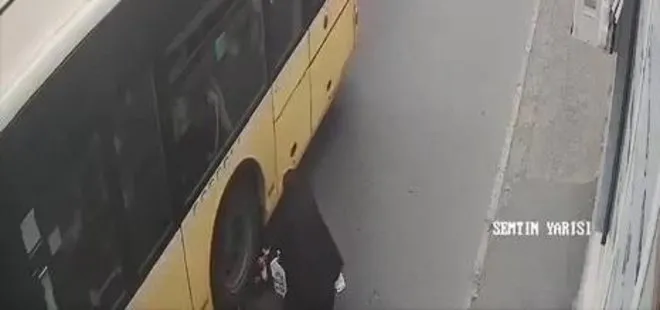 Beykoz'da İETT otobüsü yayaya çarptı! İşte o anlar kameralara yansıdı