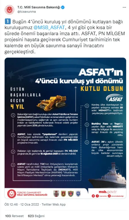 MSB'den ASFAT paylaşımı! Cumhuriyet tarihinde bir ilk: Tek kalemde en büyük savunma sanayi ihracatı - 2
