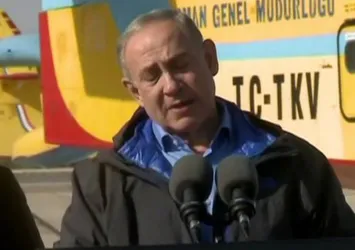 Netanyahu Türk uçaklarının önünde konuştu!