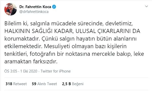 Sağlık Bakanı Fahrettin Koca’dan flaş açıklama!
