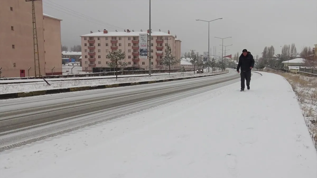 Kars'ta kar yağışı etkili oldu