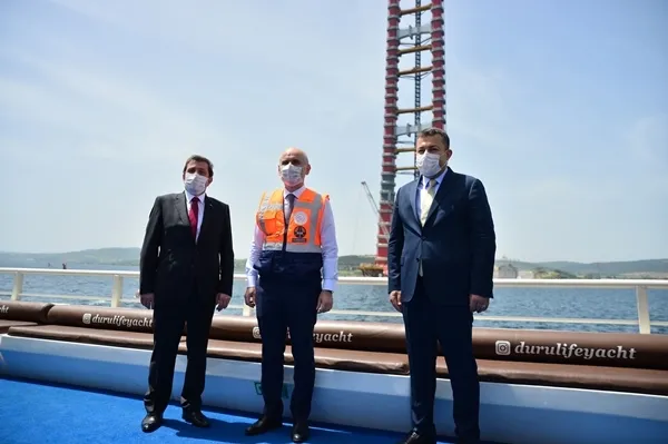 1915 Çanakkale Köprüsü'nün 318 metrelik çelik kuleleri tamamlandı