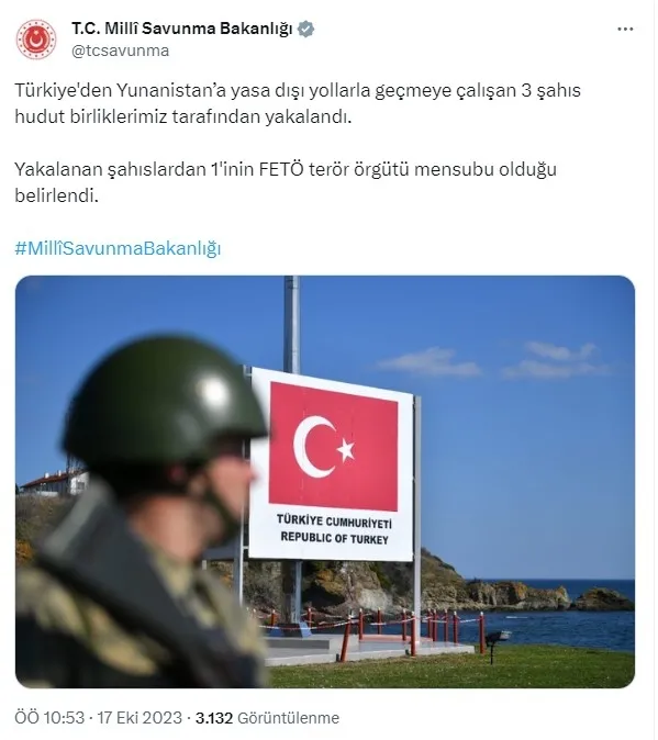 1697529530187.jpg MSB: 1'i FETÖ üyesi 3 kişi Yunanistan’a kaçarken yakalandı - 1