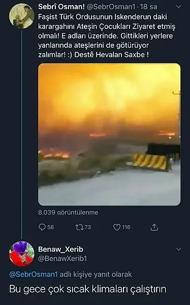 Hatay’daki yangında YPG-PKK propagandası - 1