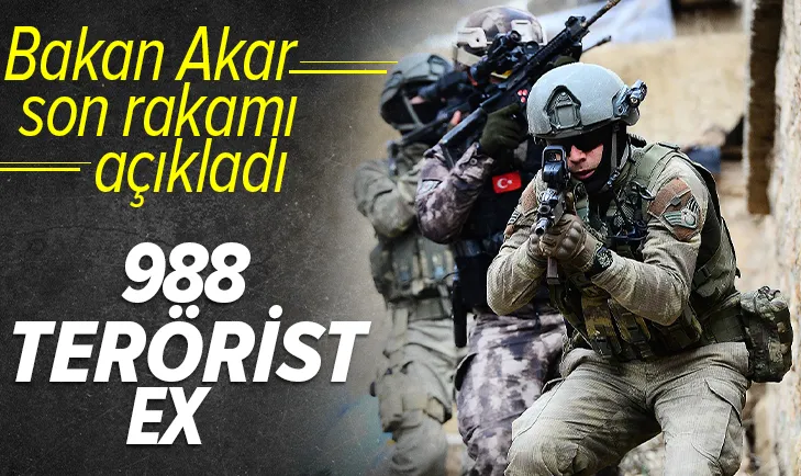 Son dakika | Milli Savunma Bakanı Hulusi Akar: 988 terörist etkisiz hale getirildi