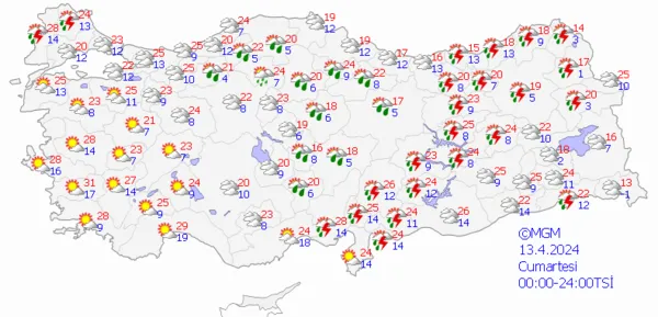 1712602845068.png Meteoroloji'den 15 il için sarı kodlu uyarı! Sıcaklıklar düşüyor sağanak yağış geliyor | İşte 5 günlük hava durumu raporu - 21