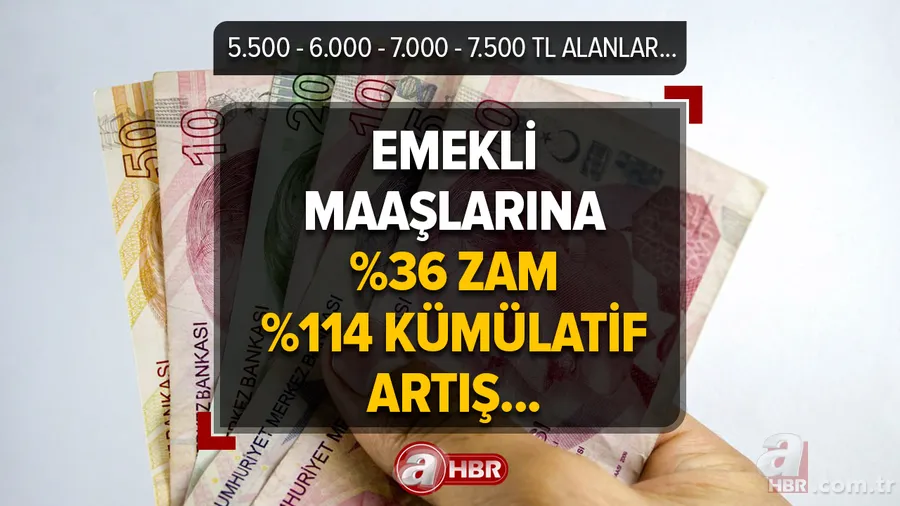 SSK, Bağkur'luya en düşük 7.500 TL! Emekli maaşlarına %36 zam + %114 kümülatif artış! Enflasyon farkı + ara zam! 5.500, 6.500, 7.000, 7.500 TL maaş alanlar... 1