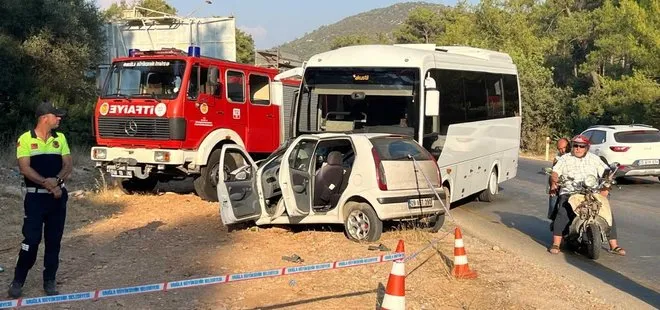 Bodrum’da korkunç kaza! Hatalı sollama yapan otomobil minibüsle çarpıştı: 1 ölü, 1 yaralı