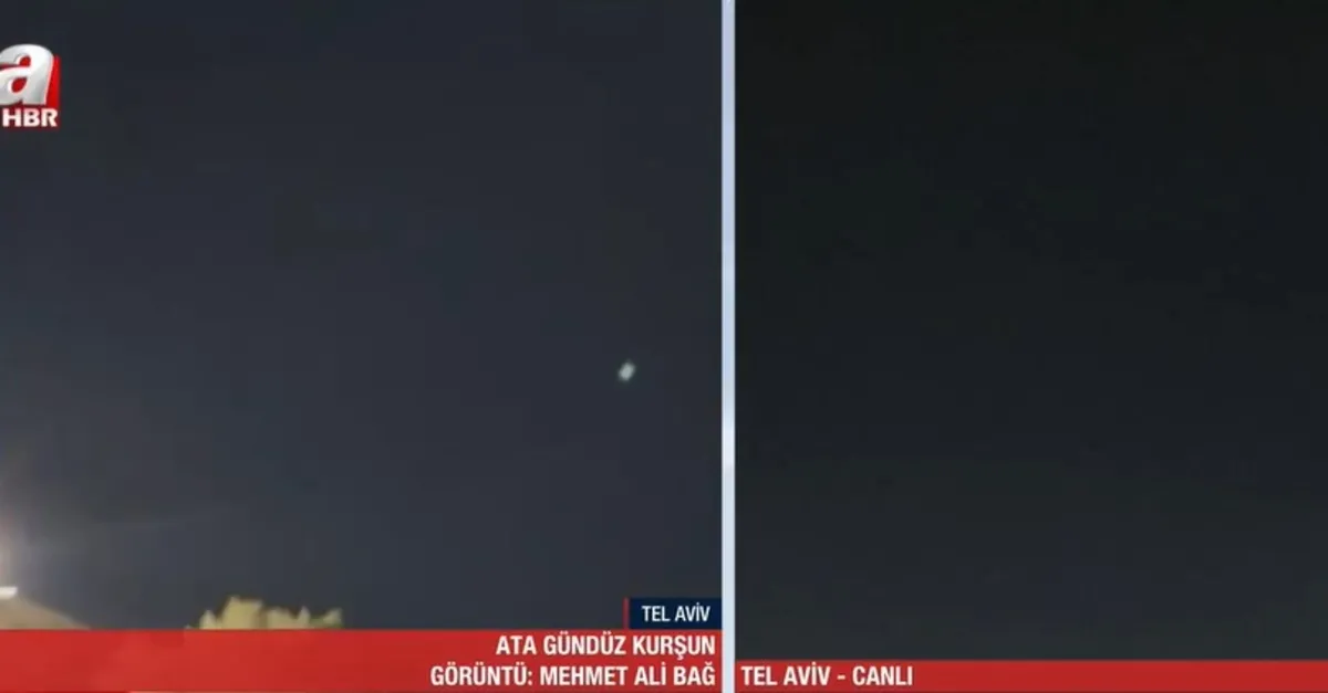 Canlı yayında İran-İsrail savaşı! A Haber Tel Aviv'den görüntüledi: Füzelerden bir tanesi havada imha edildi
