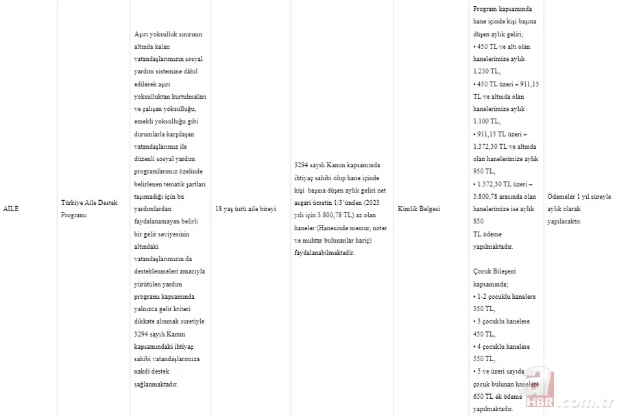 Başvuran ailelere 1.250 TL verilecek! 1,2,3,4, 5 çocuğa 650 TL'ye kadar ek ödeme... 2