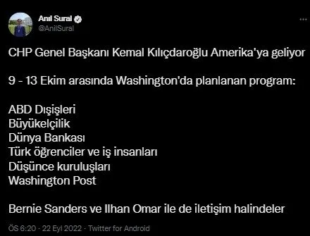 CHP’nin ağır topu Kılıçdaroğlu’nun ABD ziyaretini değerlendirdi: İcazet almaya gidiyor