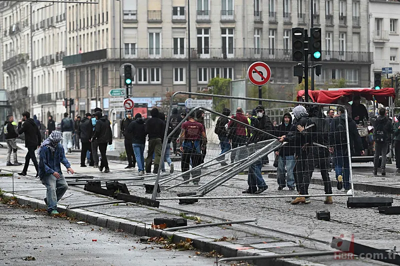 Fransa'da sokaklar yangın yeri! Protestolar ülkeyi kilitledi 21
