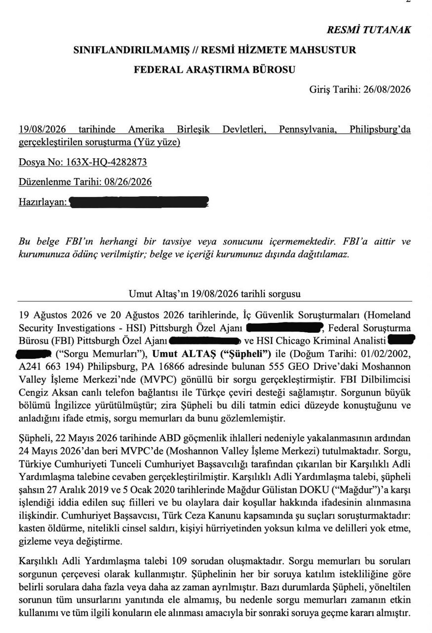 Gülistan Doku soruşturmasında 34 sayfalık şok FBI tutanağı: Cinayet, ceset ve örtbas iddiaları dosyada - 1