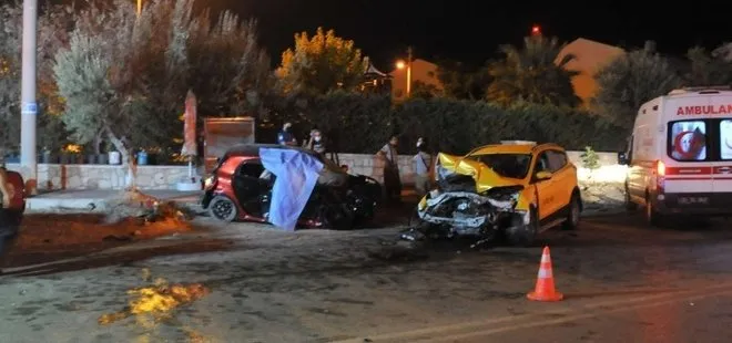 İzmir’de taksi ile otomobil çarpıştı: 1 ölü 1 yaralı