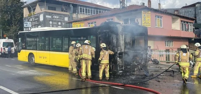 İstanbul Bostancı’da İETT otobüsü alev alev yandı!