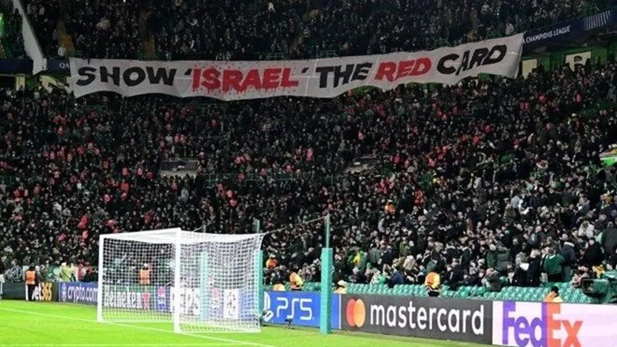 Celtic taraftarlarından Gazze’ye destek! İsrail'e "kırmızı kart"