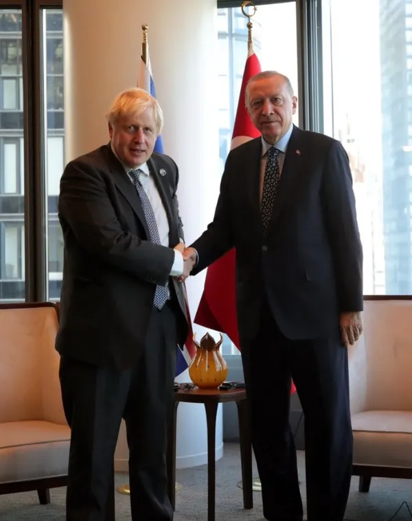 Başkan Erdoğan ABD'de İngiltere Başbakanı Boris Johnson ile görüştü - 1