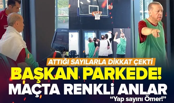 Başkan Erdoğan formunda! Basketbol maçı için parkeye indi! İşte o renkli anlar ve diyaloglar...